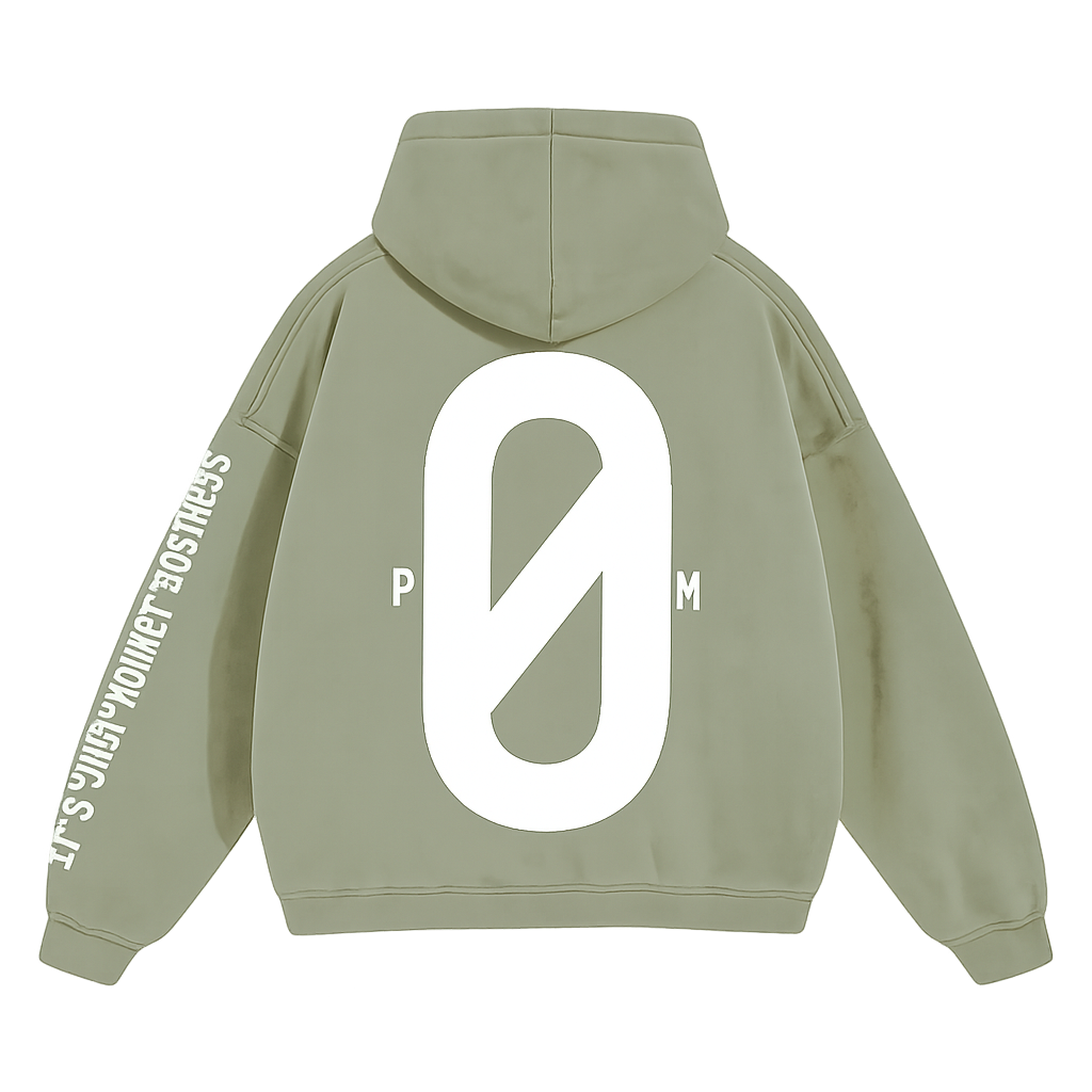 Green hoodie with a large white 