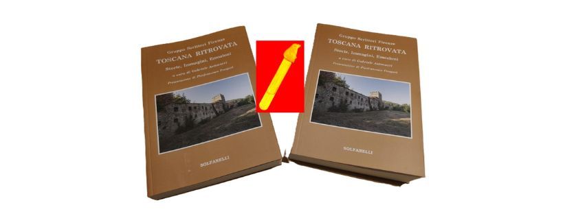 copertine di 2 libri toscana ritrovata e segnalibro dell’orso