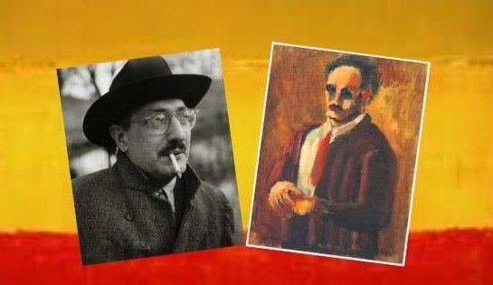 foto bianconero e quadro a olio a colori di mark rothko