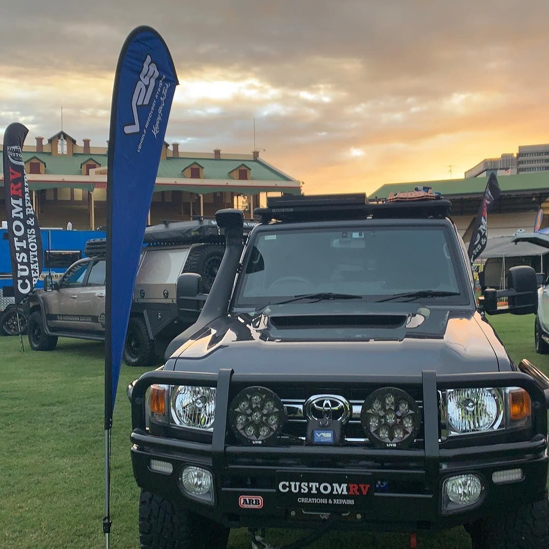 A Black Vehicle With Bull Bars — Custom RV Creations & Repairs in Sumner, QLD