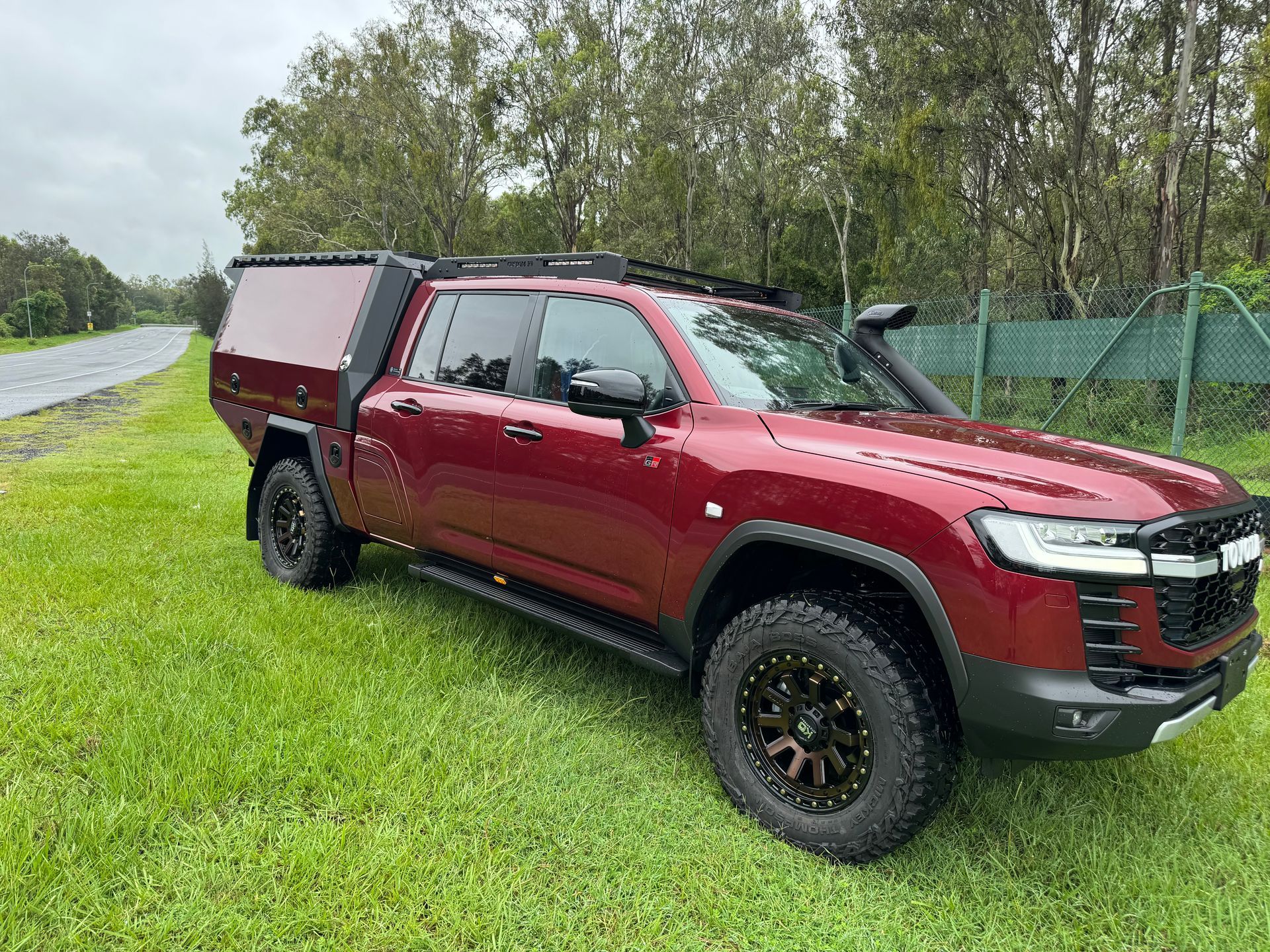 Red Toyota Land Cruiser Pickup Truck — Custom RV Creations in Sumner, QLD