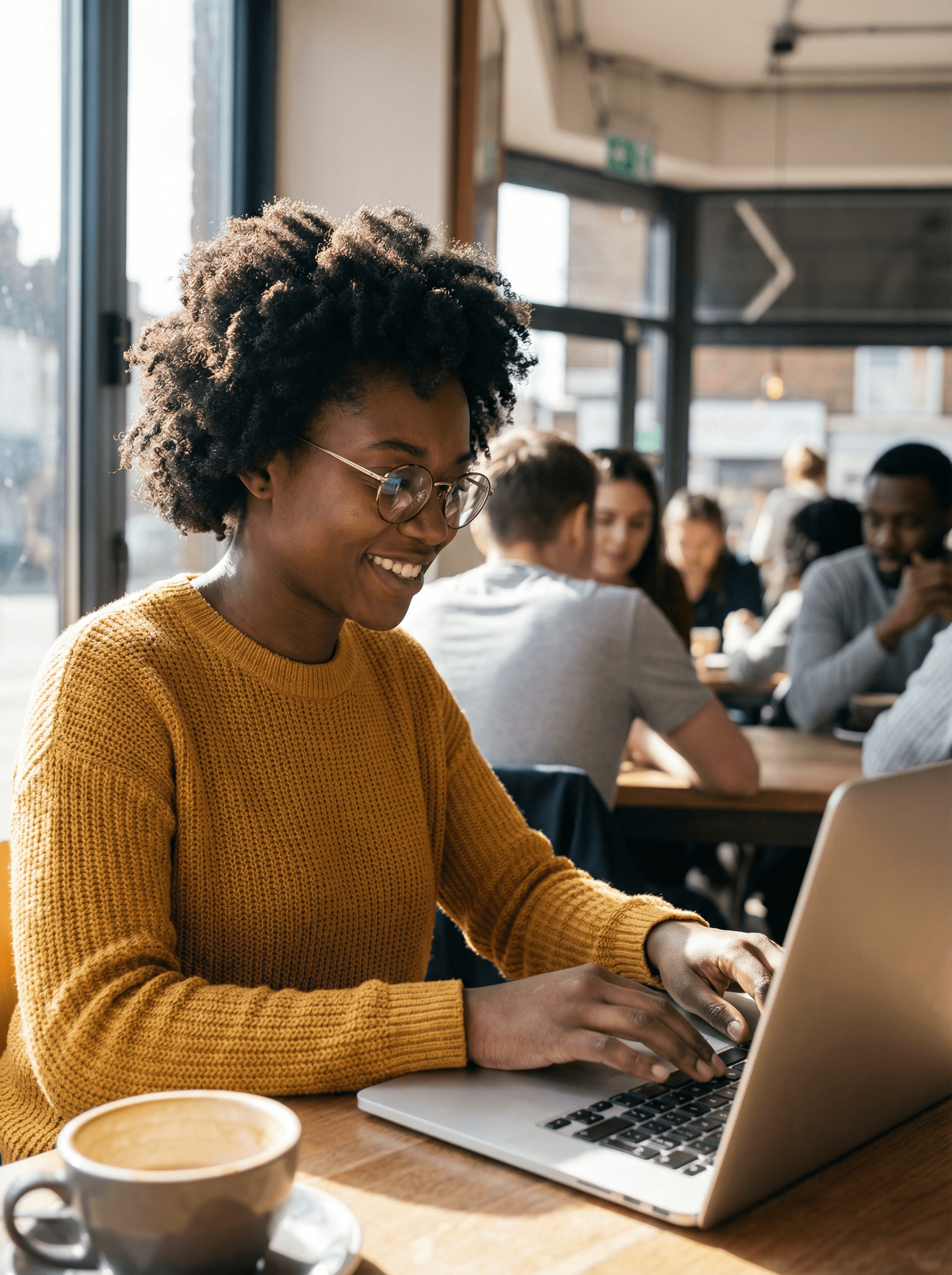 Person with dreadlocks seated on a couch, talking to another person out of frame.