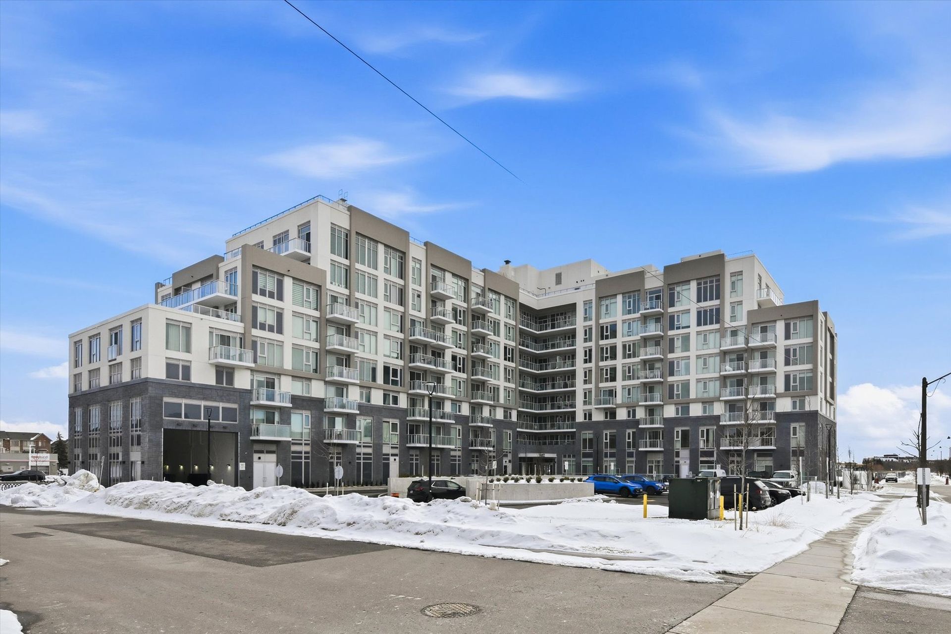 Post Condos by Greenpark exterior in Joshua Meadows North Oakville condominium building near Dundas Street East