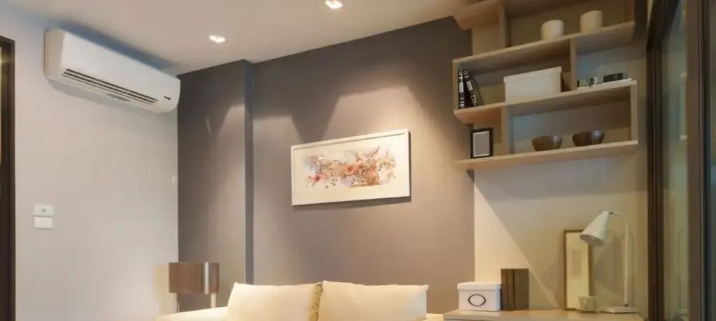 A Living Room with An Air Conditioner — Gordon's Air Conditioning & Refrigeration Services in Sunshine Coast, QLD