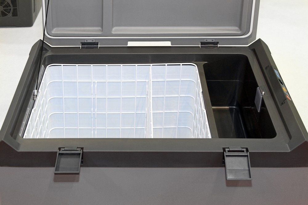 Open Portable Cooler with White Wire Basket — Gordon's Air Conditioning & Refrigeration Services in Sunshine Coast, QLD