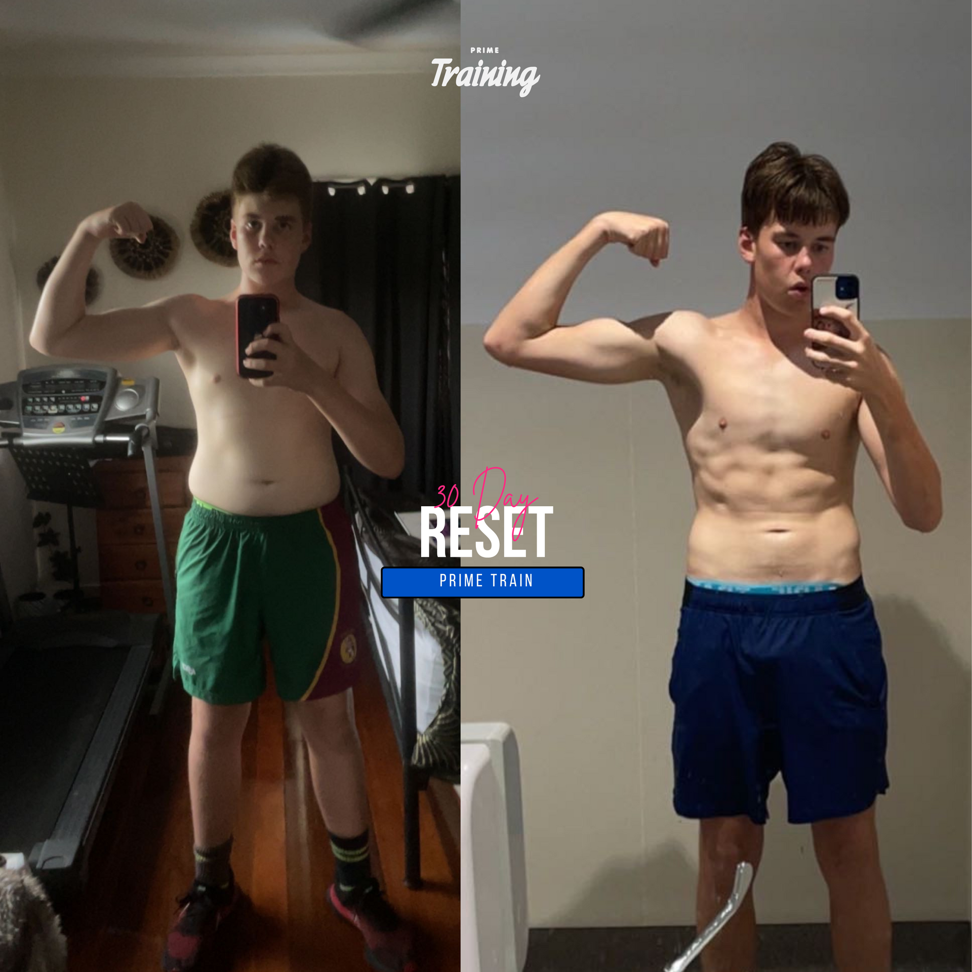 Two pictures of a man before and after losing weight