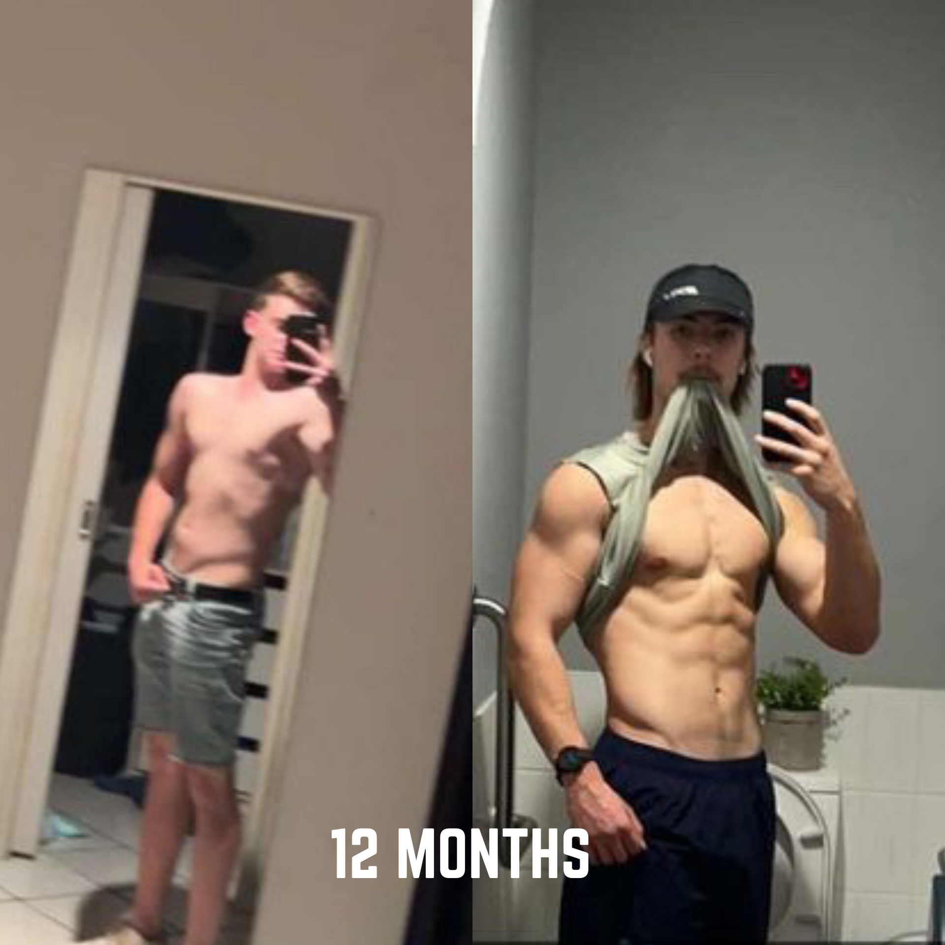 Two pictures of a man before and after losing weight