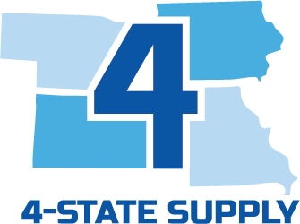 Logo for 4-State Supply with a large blue
