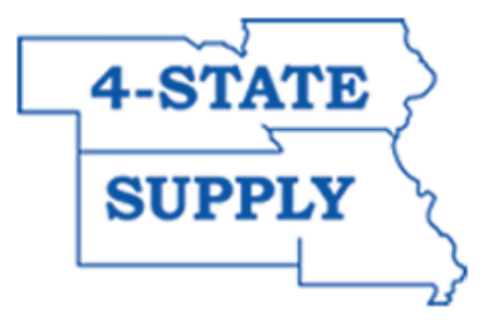 Logo for 4-State Supply with a large blue 
