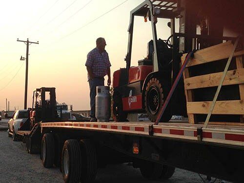 Forklift in Trailer Truck — Servicing Equipment in Fort Worth, TX