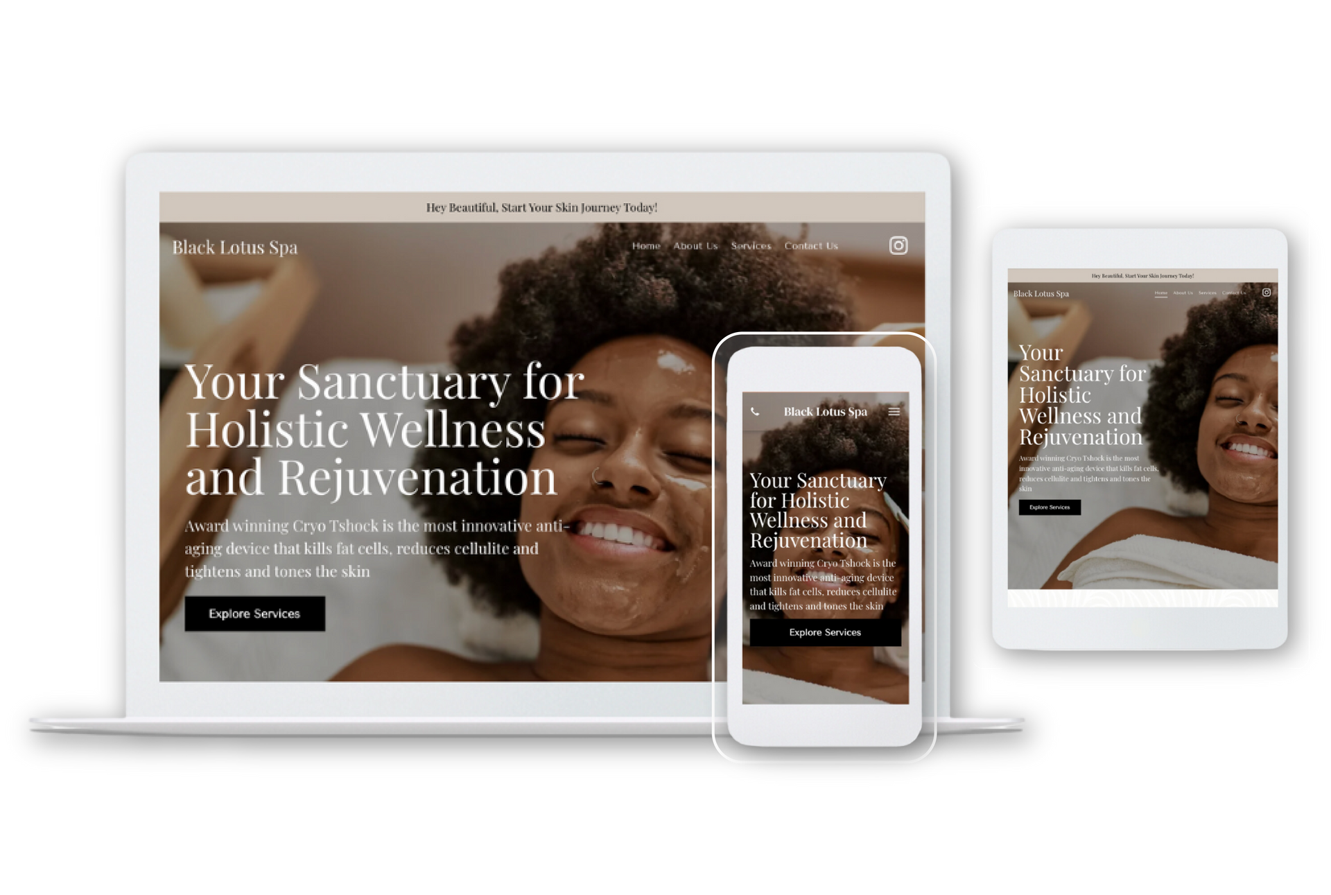 A woman is laying in a bathtub on a tablet , phone , and laptop.