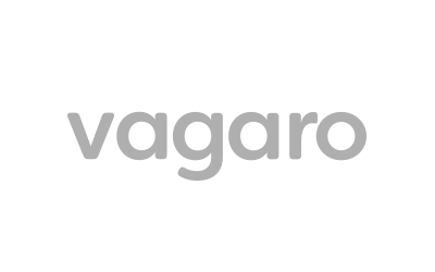 A logo for a company called vagaro on a white background.