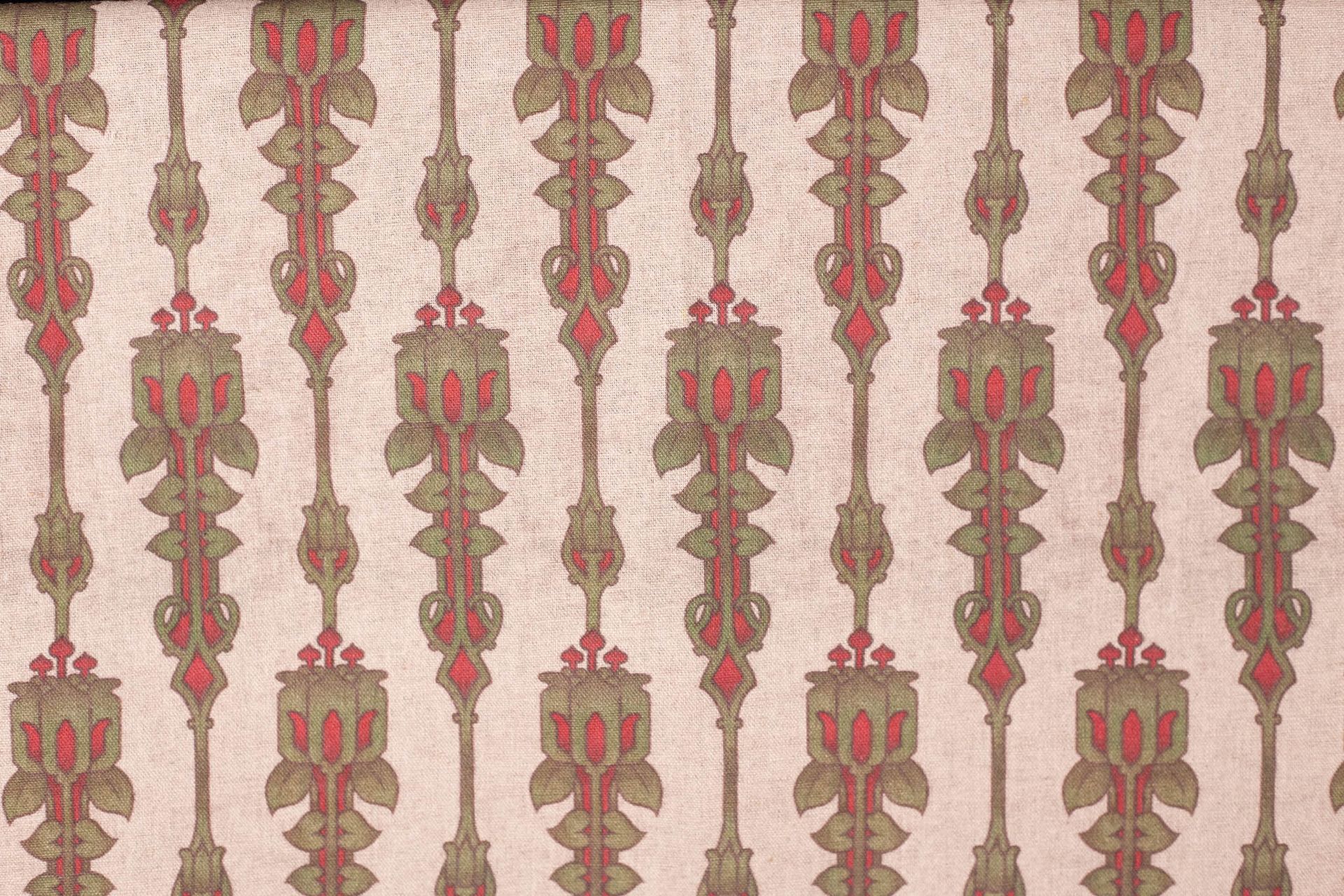 A close up of a curtain with a pattern on it