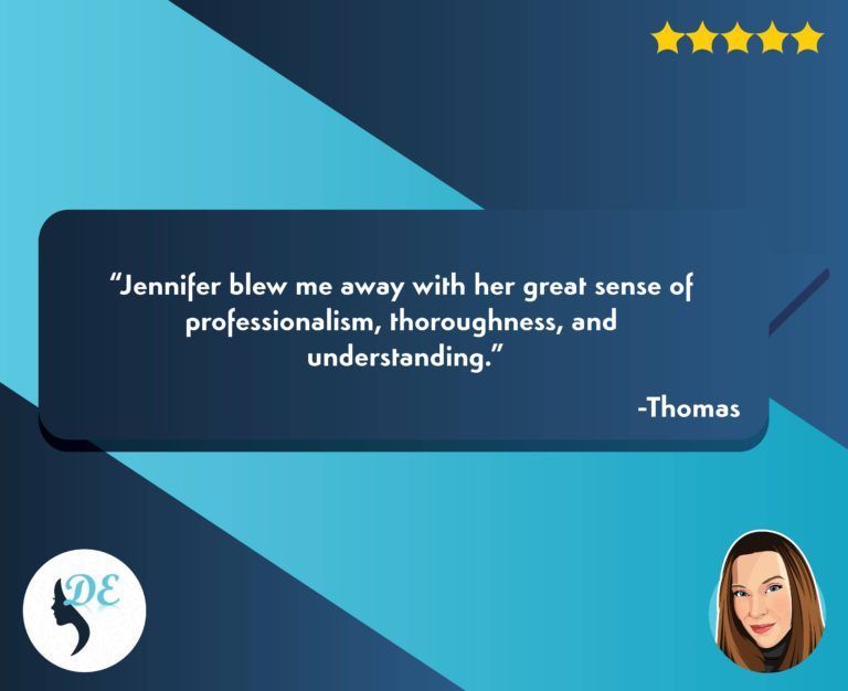 A review of Jennifer blew me away with her great sense of professionalism thoroughness and understanding