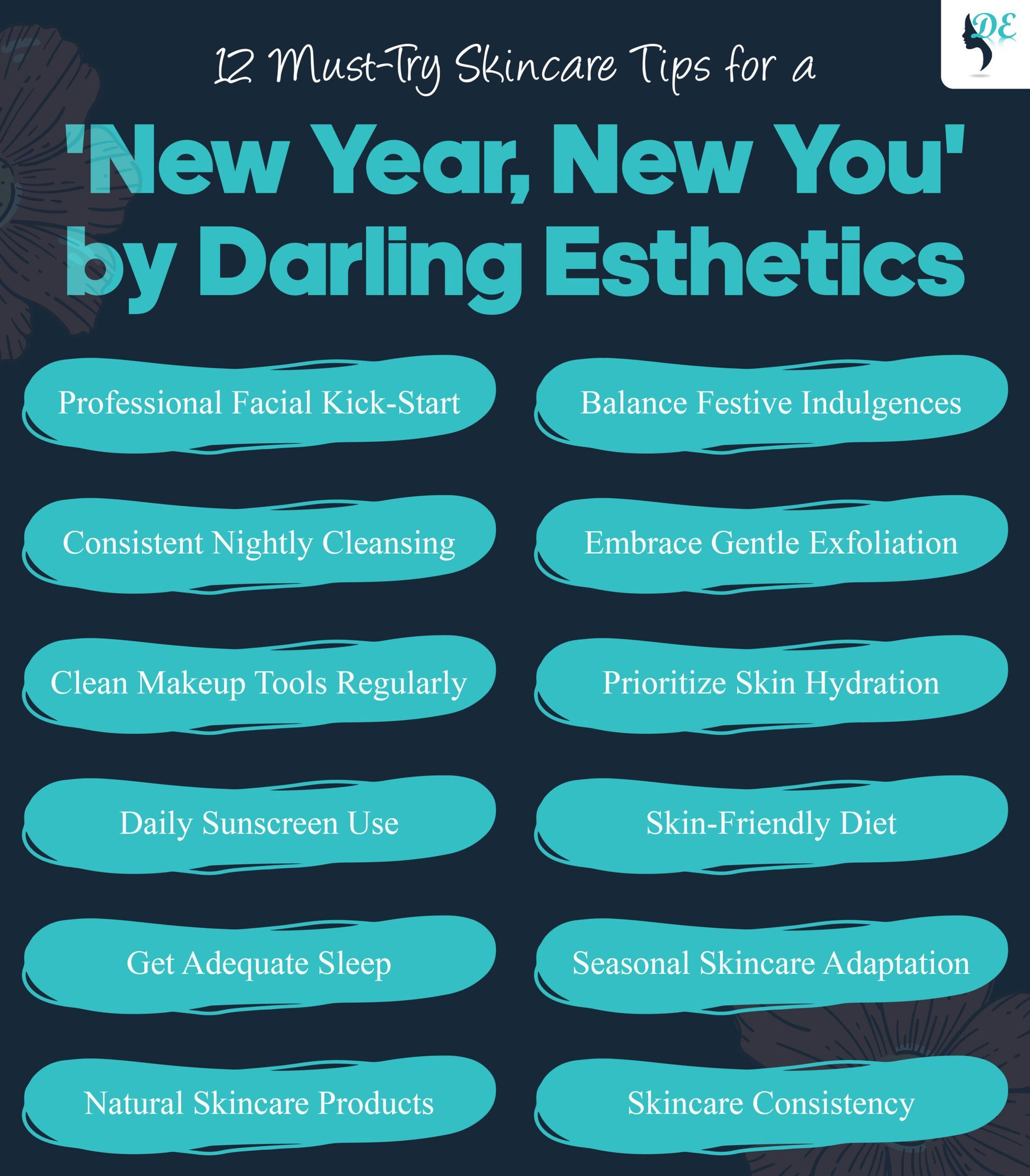 A poster that says ' new year new you ' by darling esthetics