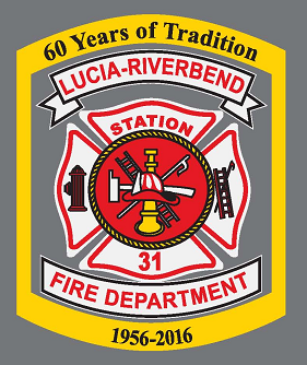 A logo for the lucia riverbend fire department