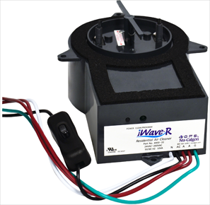 a black box with a label that says iwave r