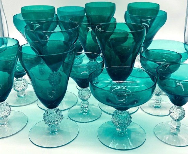 Chantilly by Cambridge Juice/Water/Wine Goblets. Set of Six Crystal  Stemware. Vintage Collectible Glasses.