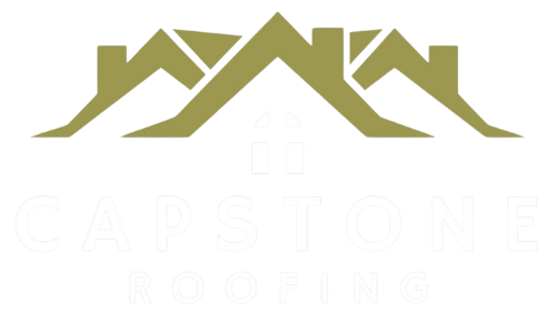 A logo for a company called capstone roofing