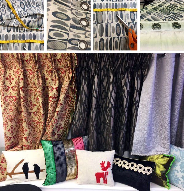 Curtain and cushions