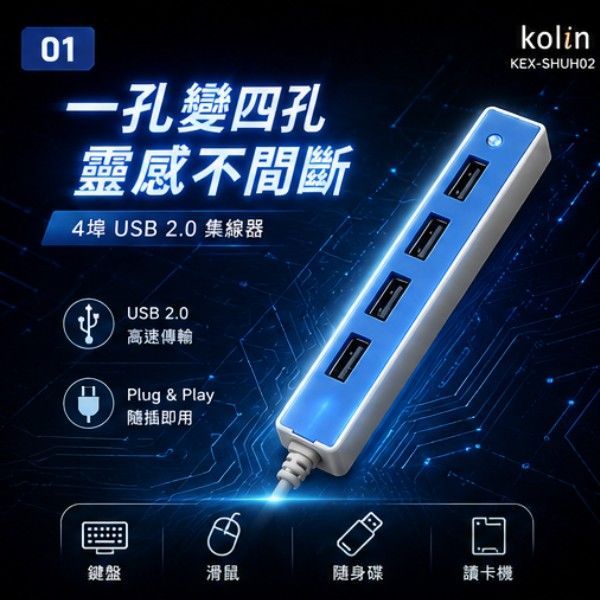 切貨歌林四埠集線器