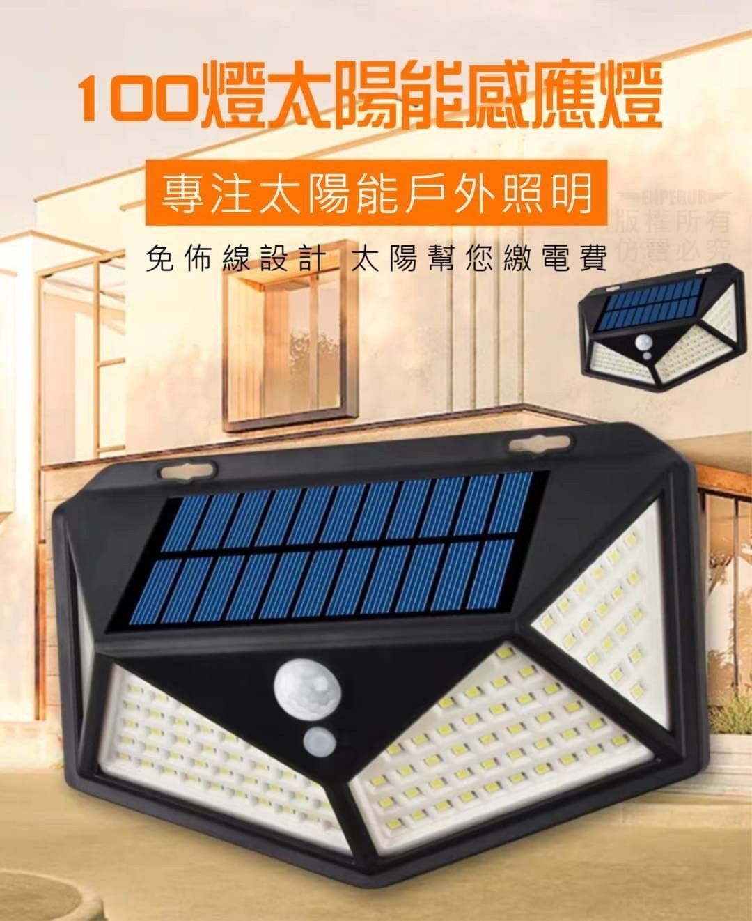 廣角太陽能感應燈