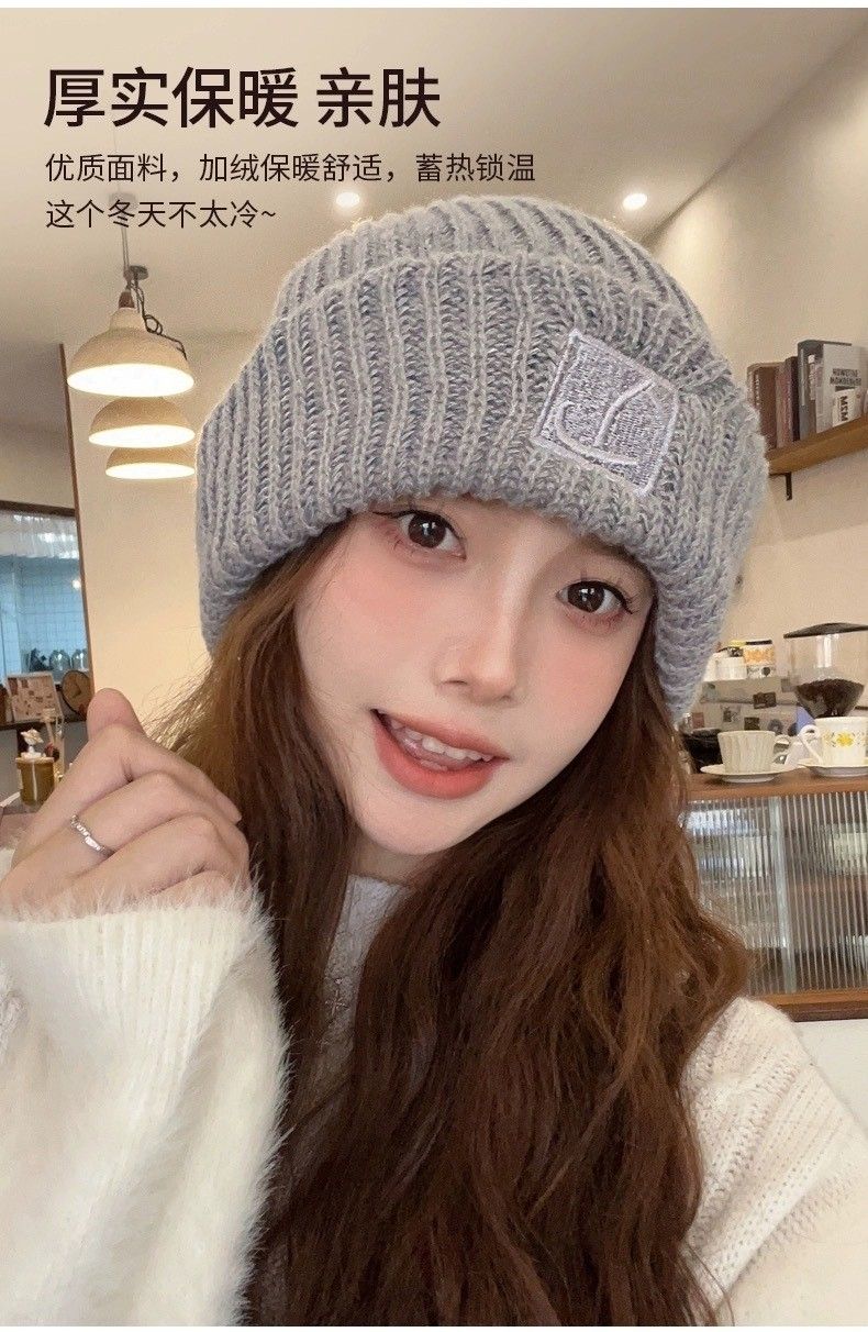 新款刺繡字母針織毛帽