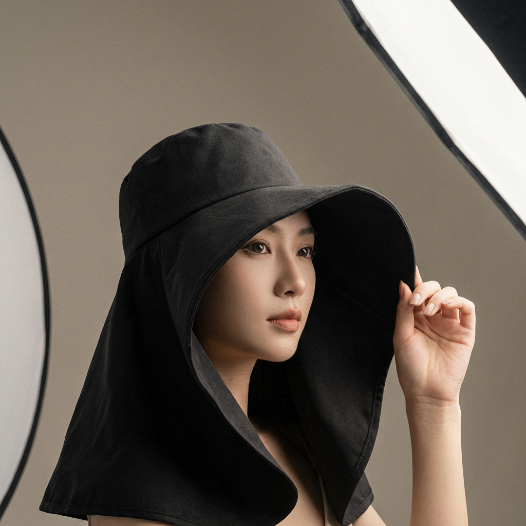 夏日美顏全方位遮陽披肩帽