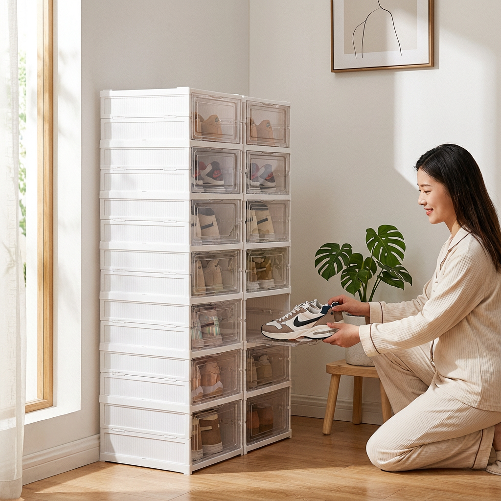 免安裝瞬收Pro六層透視鞋櫃