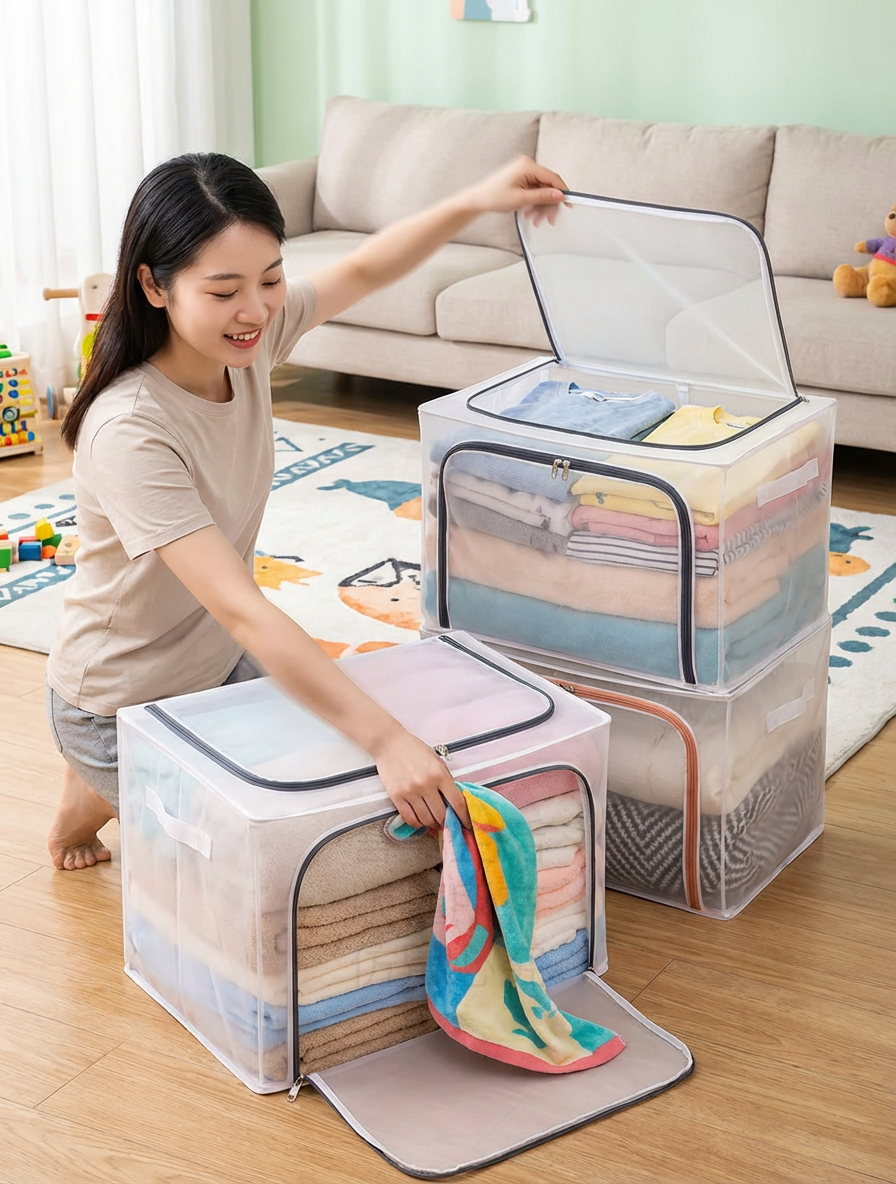 格外好收 疊疊樂全景視窗鋼架箱(1組2入)