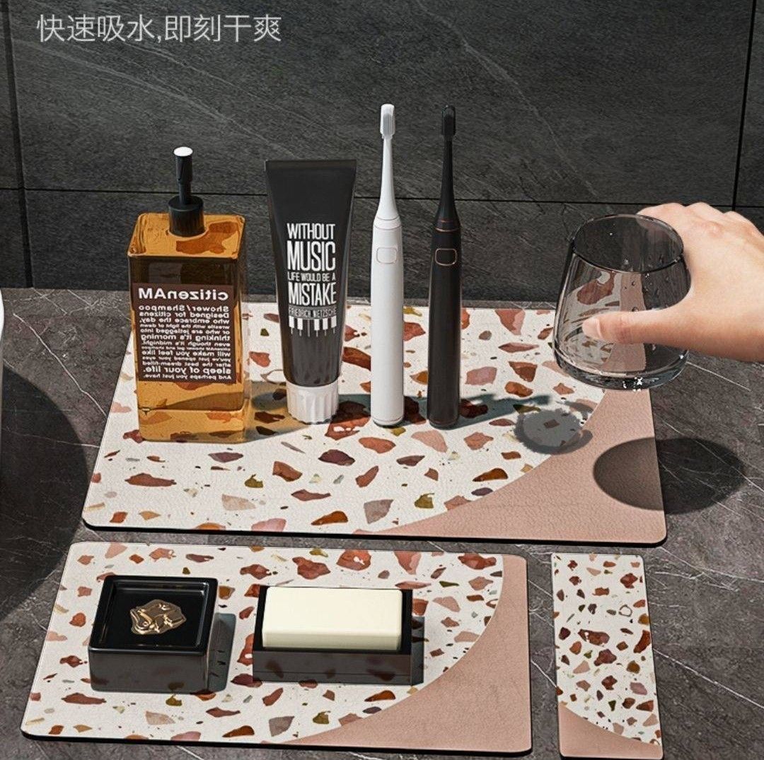 多用途硅藻泥瀝水墊4件套