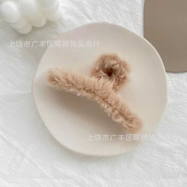 韓式新款秋冬毛絨鯊魚夾(1組2入)