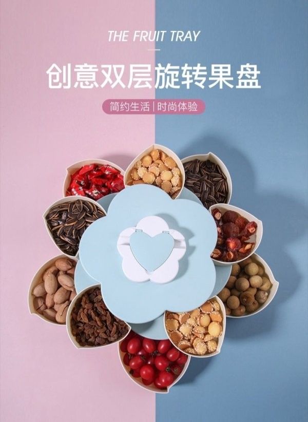 新款雙層旋轉果盤