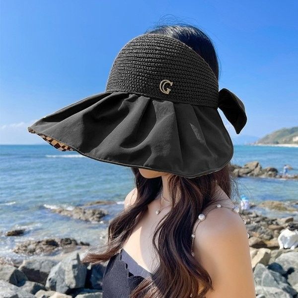 棋盤格蝴蝶結空頂帽