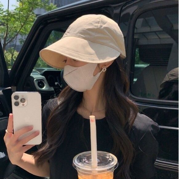 夏季抽繩防曬遮陽帽