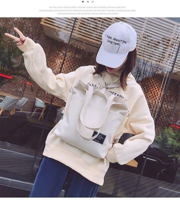 日系簡約可單肩後背帆布包