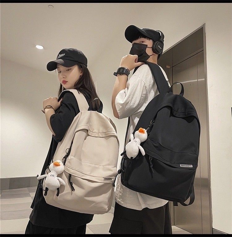 簡約情侶大容量雙肩包 雙肩包簡約大容量後背包旅行包