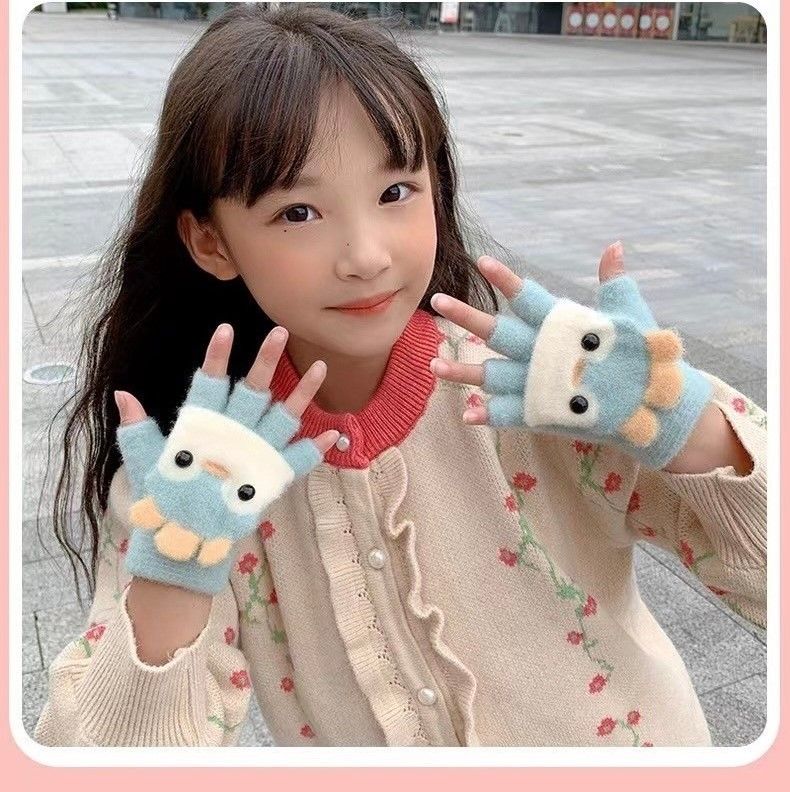 可愛企鵝翻蓋手套