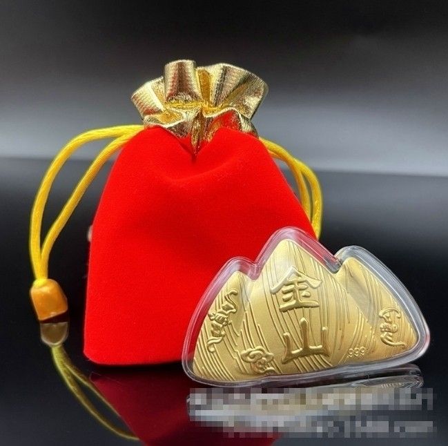 新款金箔開運金山擺飾(附紅布袋)