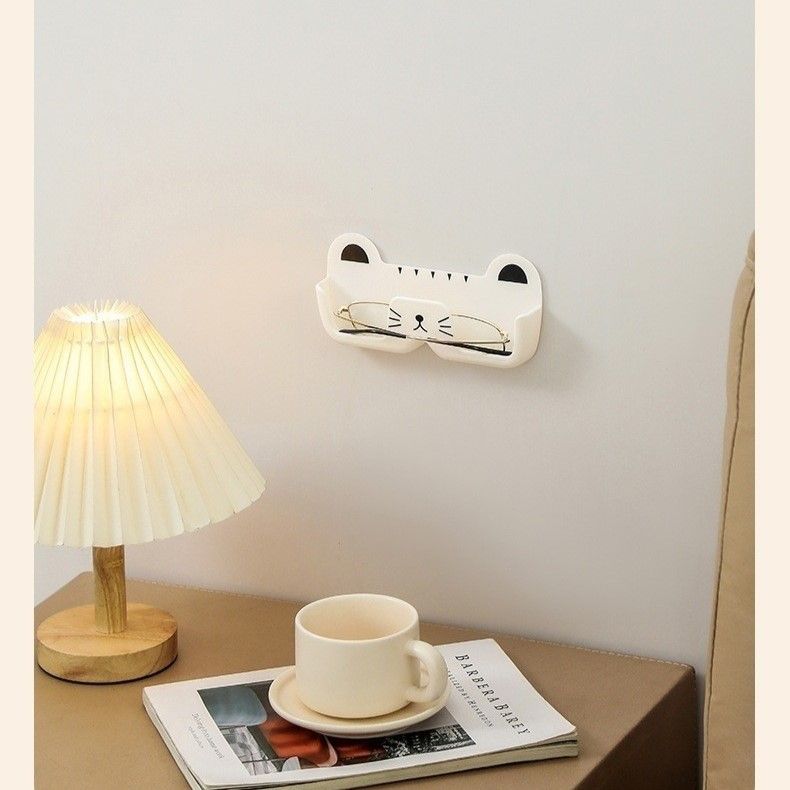 可愛貓咪造型眼鏡壁掛收納架(1組3入)