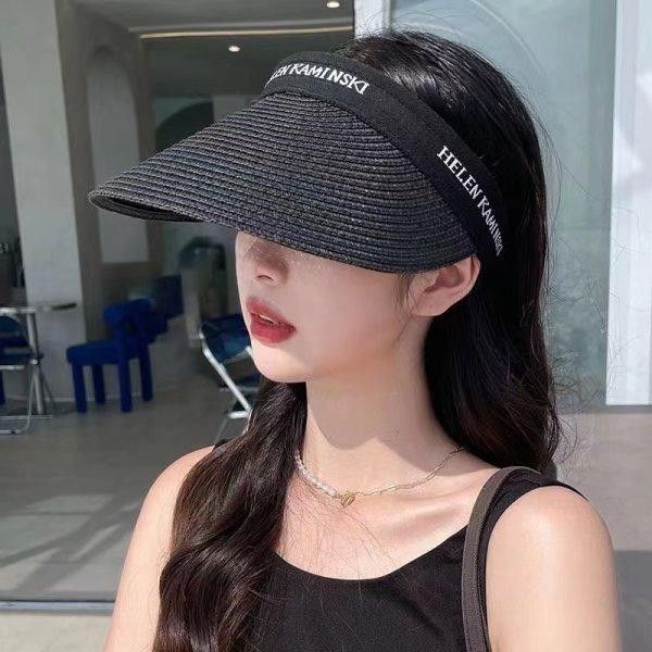 髮箍式韓系遮陽草帽