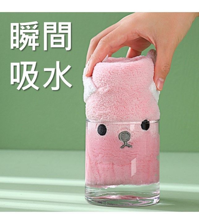 立體貓耳乾髮帽(1組2入)