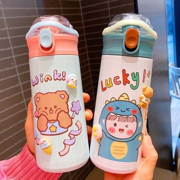 原宿風吸管保溫杯(買一送一)