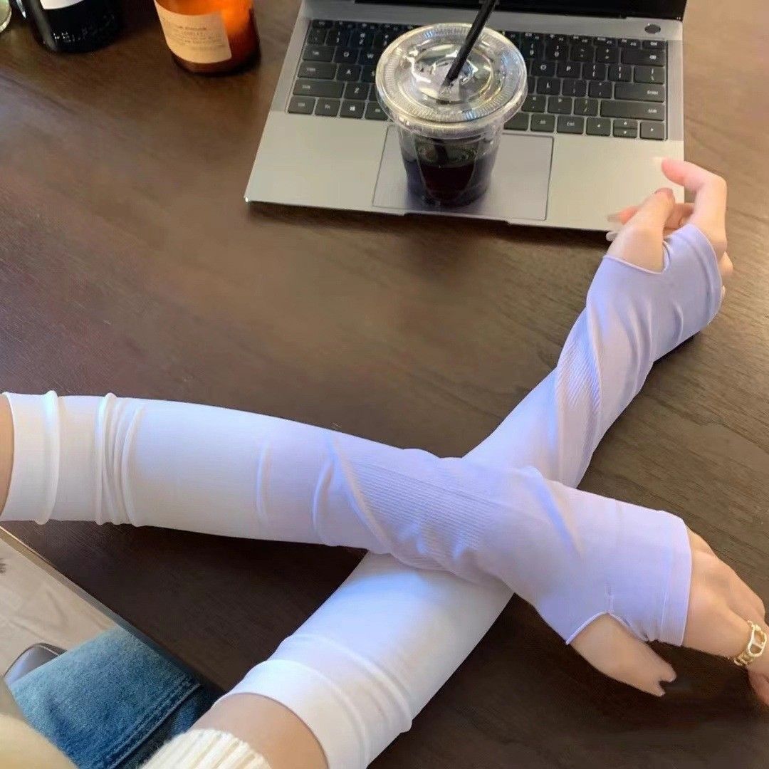 漸變冰絲防曬袖套(1組3雙) 時尚漸層露指冰絲袖套(一組3雙)　防曬漸層涼感袖套(一組3雙)