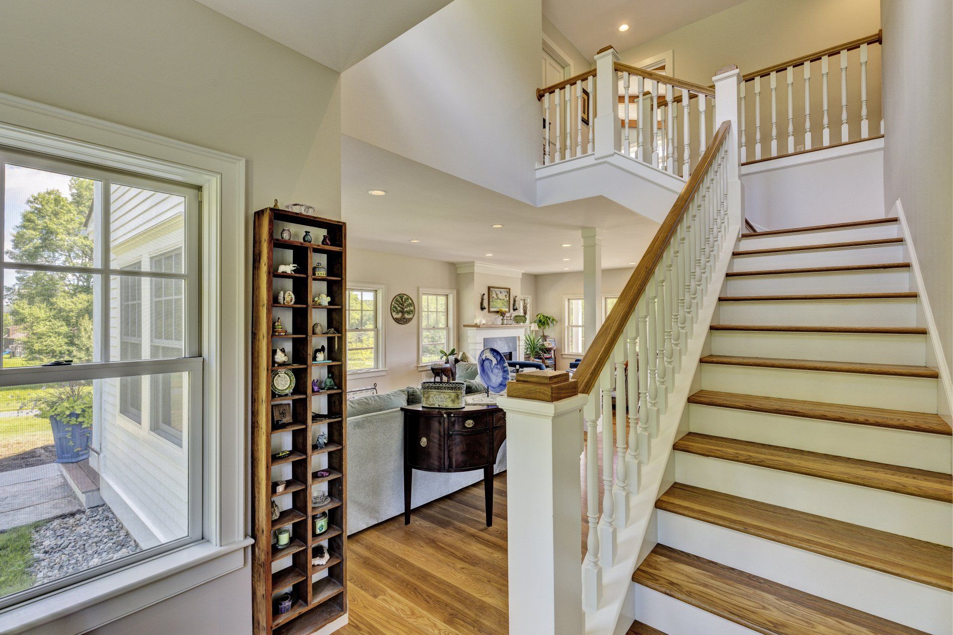 A staircase leading up to the second floor of a house.