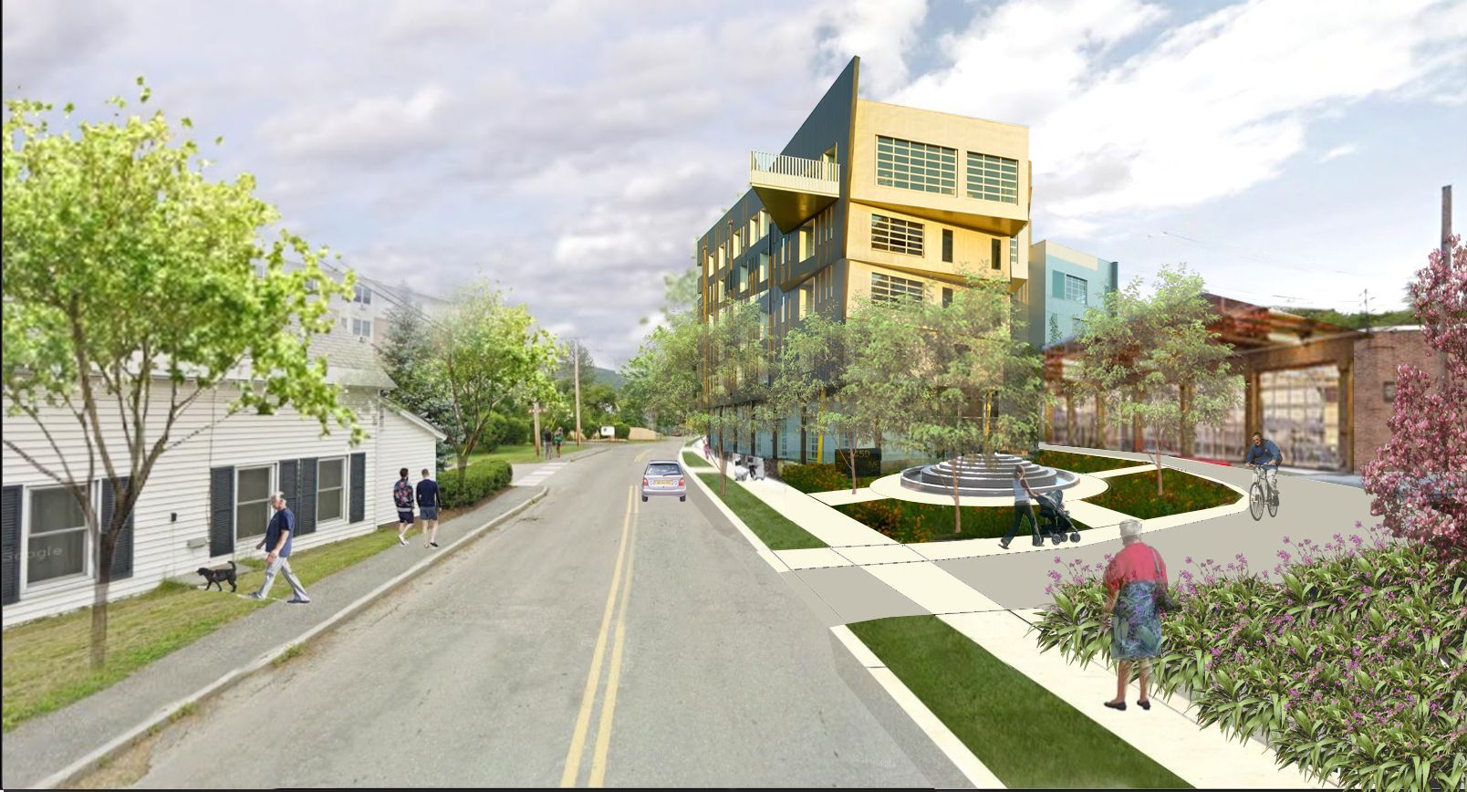 An artist 's impression of a building with the number 1212 on it