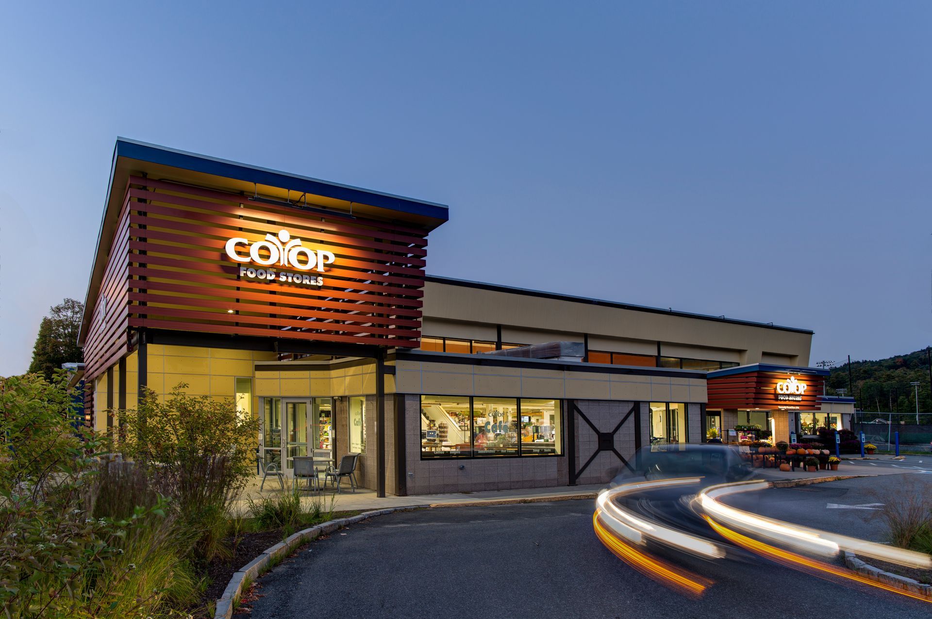 A large building with the word color on it