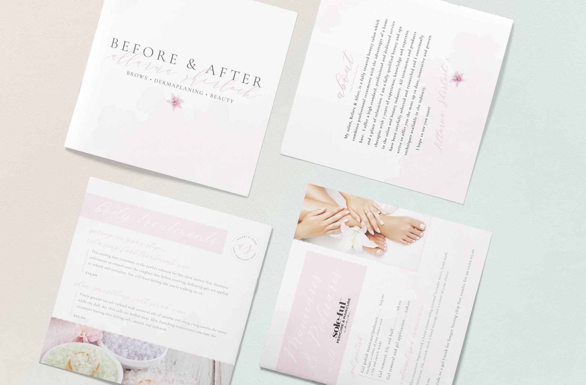 A set of brochures sitting on top of each other on a table.