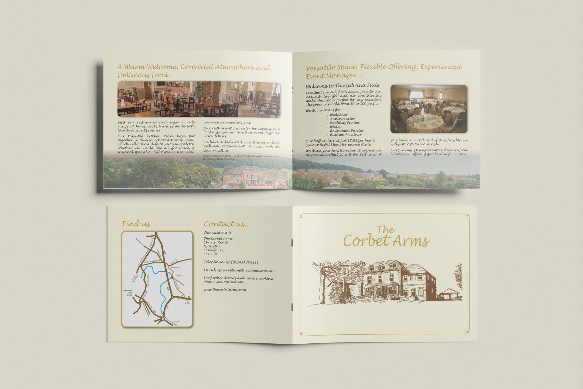 A book is open to a page that says the corbet arms