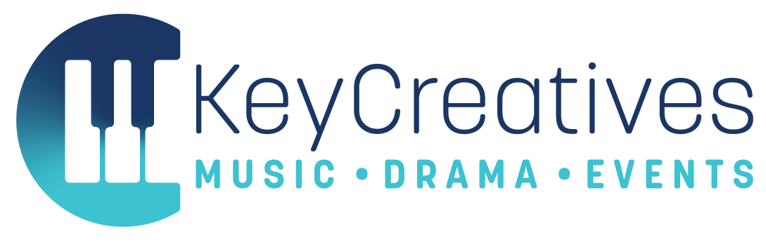 The logo for key creatives music , drama , and events